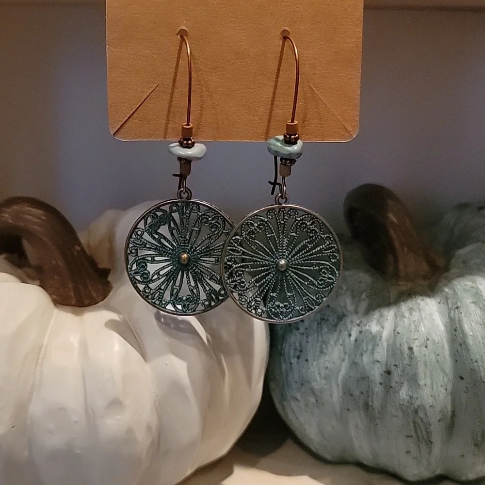 Boho Earrings, Blue